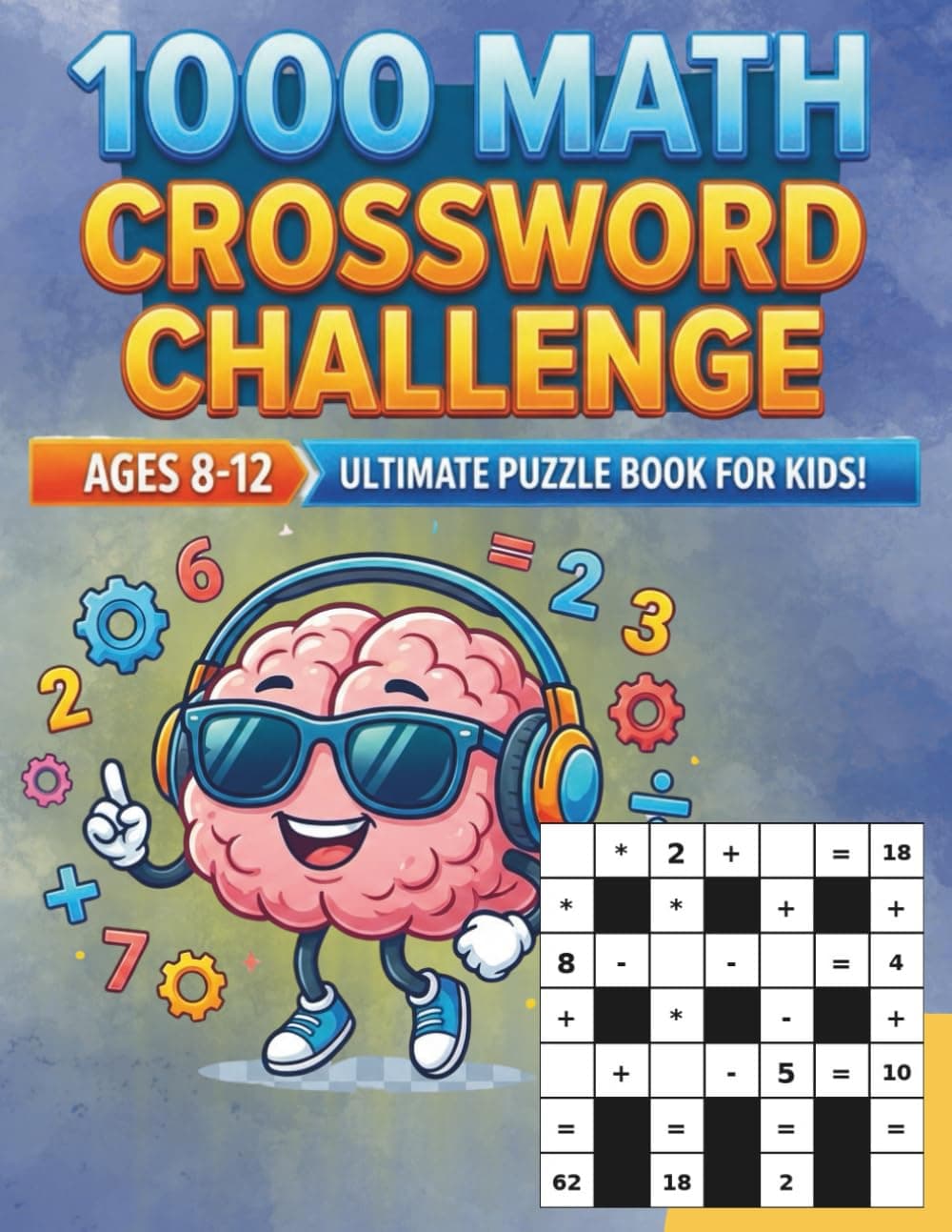 1000 Math Crossword Puzzles for Kids 8-12 cover