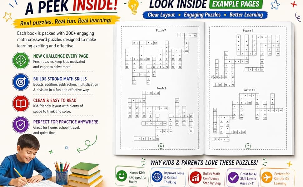CrossMath Focused Vol. 3: Multiplication Puzzles for Kids preview