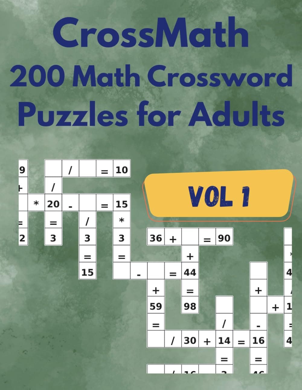 CrossMath – 200 Math Crossword Puzzles for Adults cover