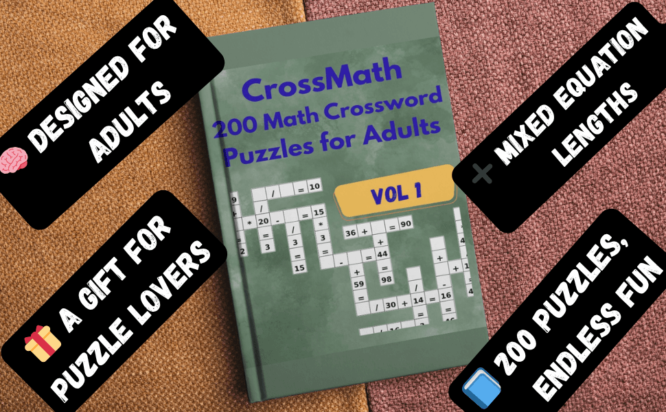 CrossMath – 200 Math Crossword Puzzles for Adults preview