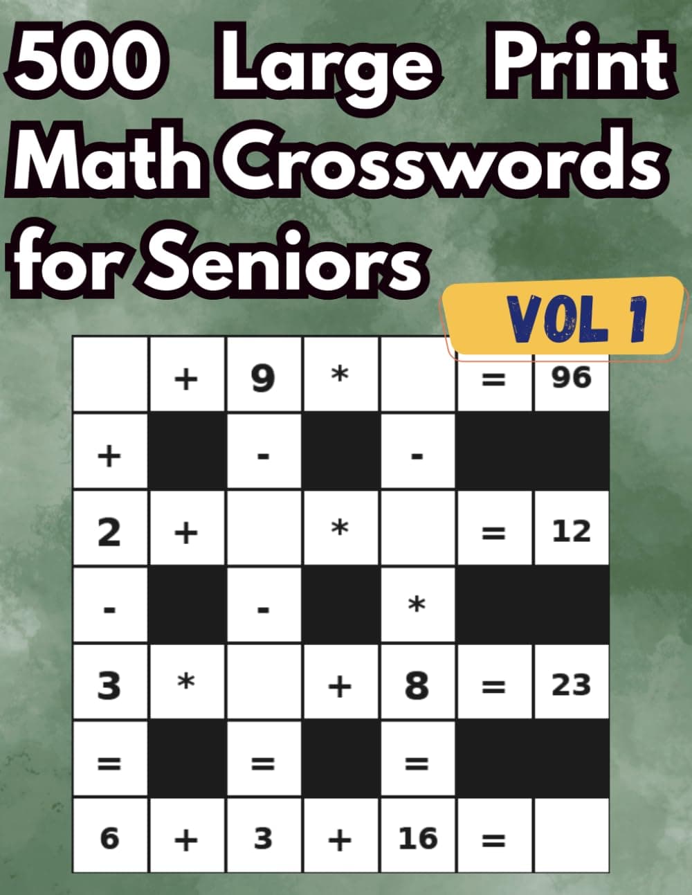 500 Large Print Math Crosswords for Seniors cover