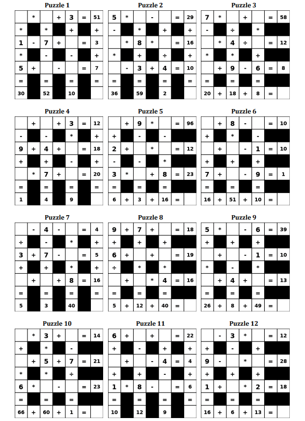 Sample puzzle page
