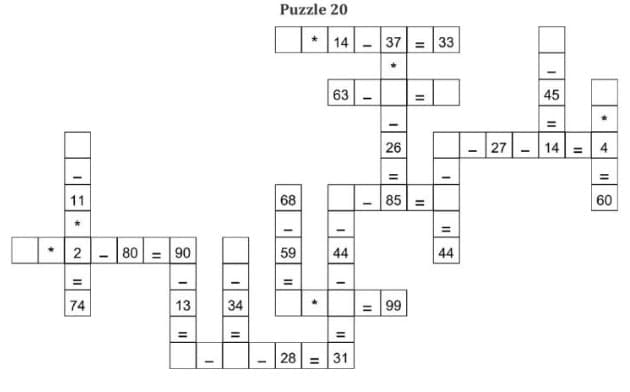 CrossMath Focused Vol. 8: Subtraction & Multiplication Mix Puzzles for Kids preview