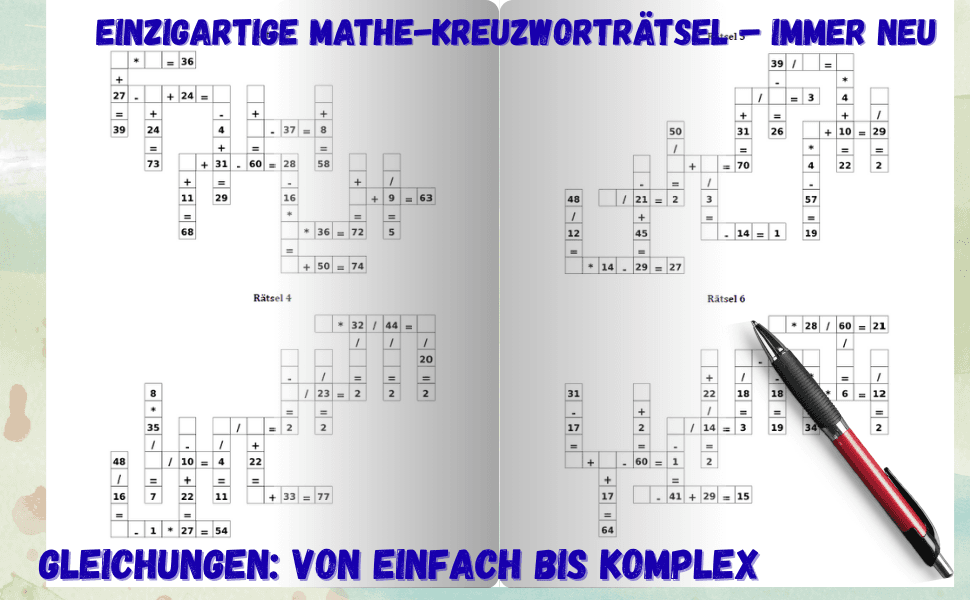 CrossMath – 200 Mathe Kreuzworträtsel für Erwachsene preview