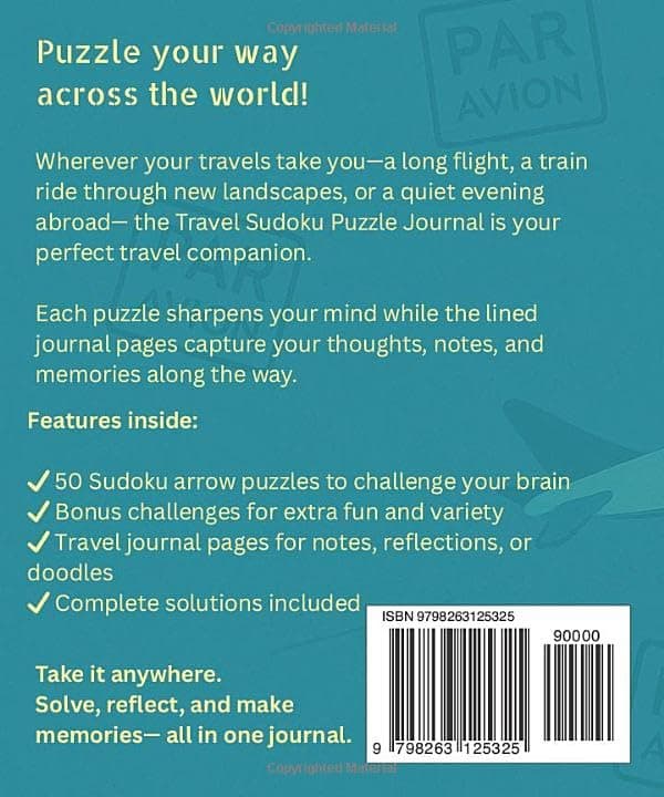 Travel Sudoku Puzzle Journal: Arrow Edition preview