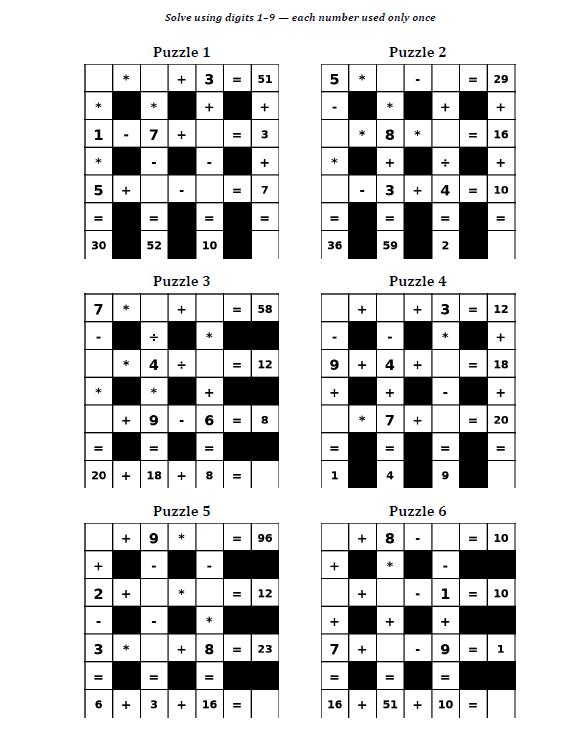 Sample puzzle page